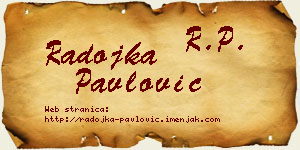 Radojka Pavlović vizit kartica